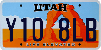 UT license plate Y108LB