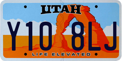UT license plate Y108LJ
