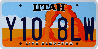 UT license plate Y108LW