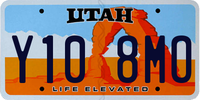UT license plate Y108MO