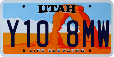 UT license plate Y108MW