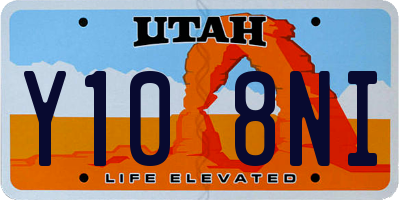 UT license plate Y108NI