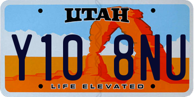 UT license plate Y108NU