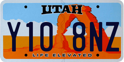 UT license plate Y108NZ