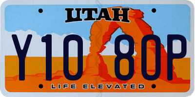 UT license plate Y108OP