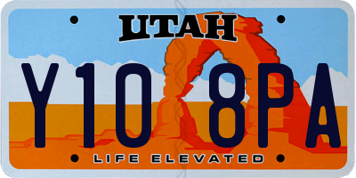 UT license plate Y108PA