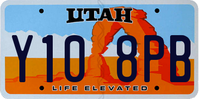 UT license plate Y108PB