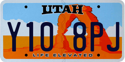 UT license plate Y108PJ