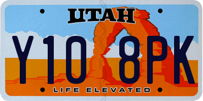 UT license plate Y108PK