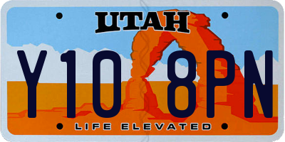 UT license plate Y108PN