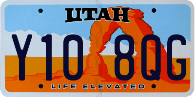 UT license plate Y108QG