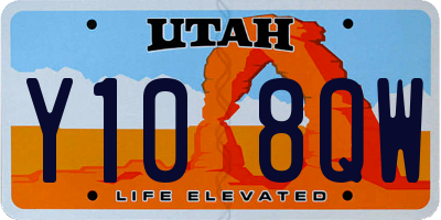 UT license plate Y108QW
