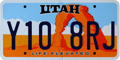 UT license plate Y108RJ