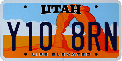 UT license plate Y108RN