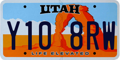 UT license plate Y108RW