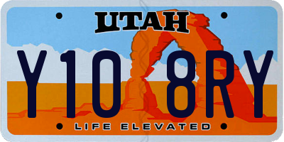 UT license plate Y108RY