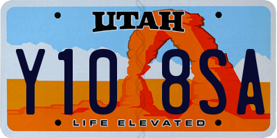 UT license plate Y108SA