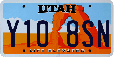 UT license plate Y108SN