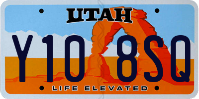 UT license plate Y108SQ