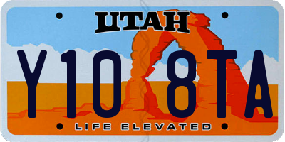 UT license plate Y108TA