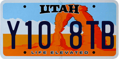UT license plate Y108TB