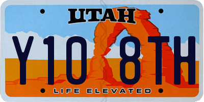 UT license plate Y108TH