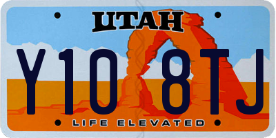 UT license plate Y108TJ