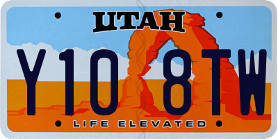 UT license plate Y108TW