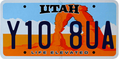 UT license plate Y108UA