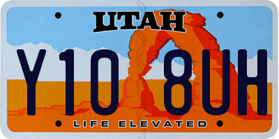 UT license plate Y108UH