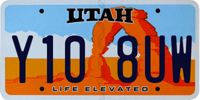 UT license plate Y108UW