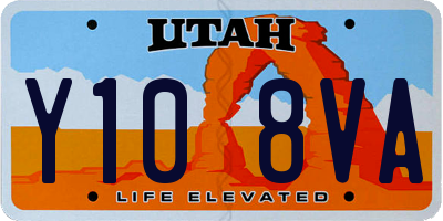 UT license plate Y108VA