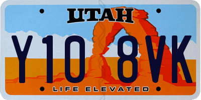 UT license plate Y108VK