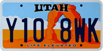 UT license plate Y108WK