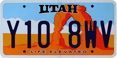UT license plate Y108WV