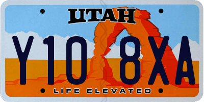 UT license plate Y108XA