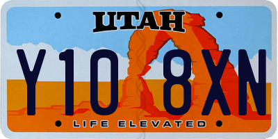 UT license plate Y108XN