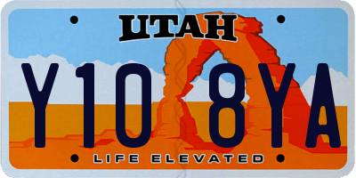 UT license plate Y108YA