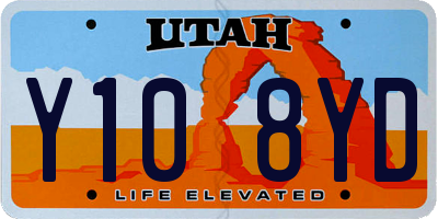 UT license plate Y108YD