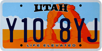 UT license plate Y108YJ
