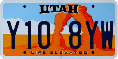 UT license plate Y108YW