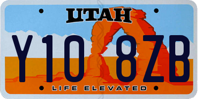 UT license plate Y108ZB