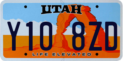 UT license plate Y108ZD