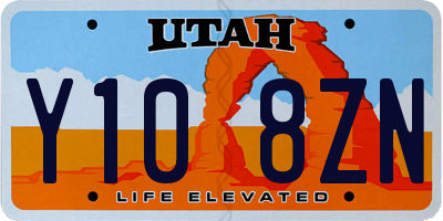 UT license plate Y108ZN