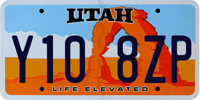 UT license plate Y108ZP