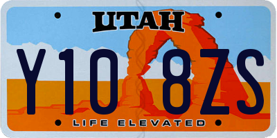 UT license plate Y108ZS