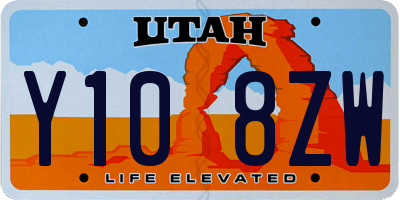 UT license plate Y108ZW