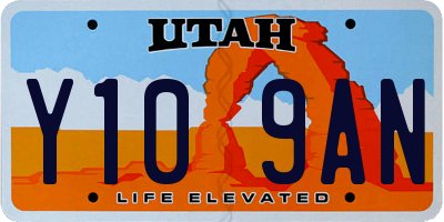 UT license plate Y109AN