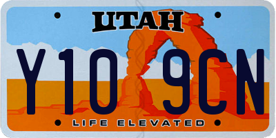 UT license plate Y109CN