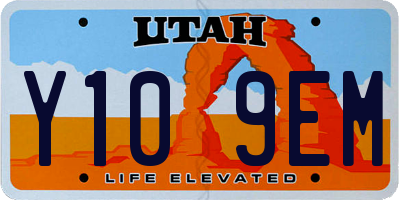 UT license plate Y109EM